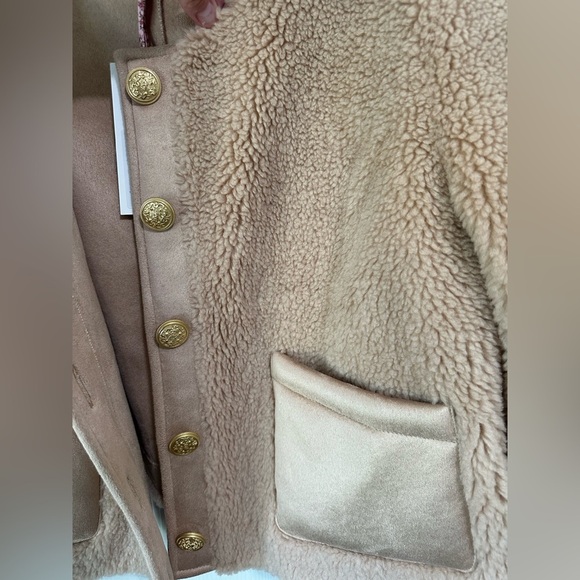 NWT LoveShackFancy Lully Faux Shearling Jacket in Honey. Size XXL. - Picture 4 of 16